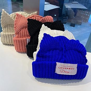 【p】すのチル　メンバーカラー　ハートシャツ＆ネコ耳帽セット chisaki(チサキ) ロールキャップ Haru size2 ニット帽 ワッチ